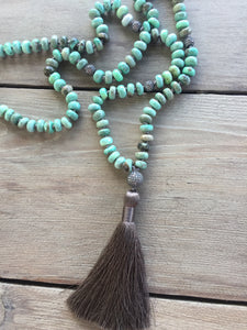 Peruvian Opal Necklace with Silky Tassel