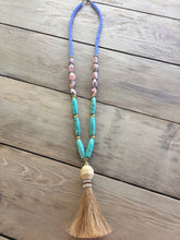 Horsehair tassel beaded necklace