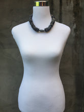 Gray horn pavé necklace