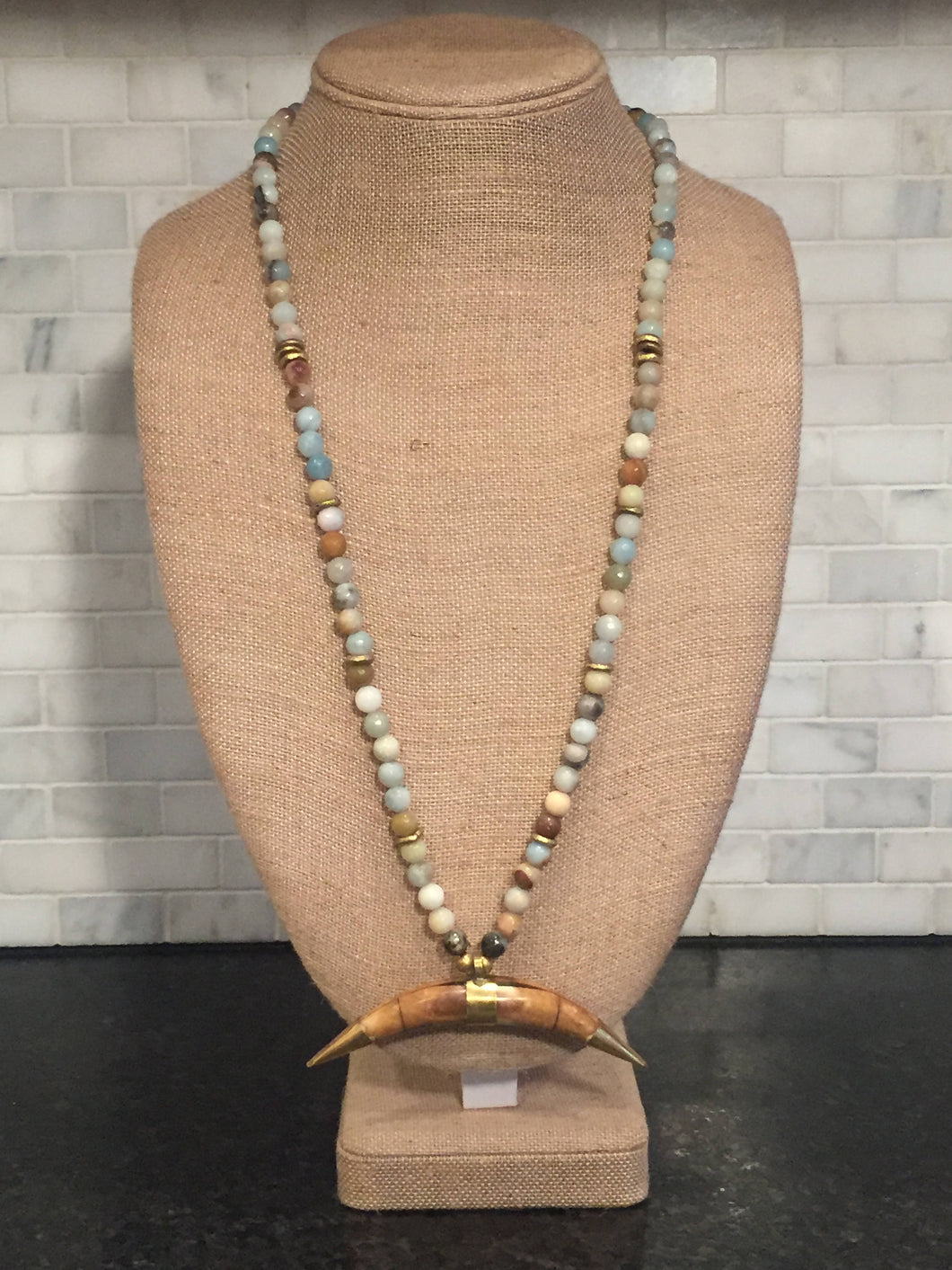 Faceted Amazonite beaded necklace