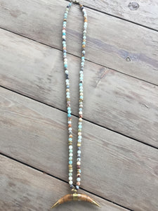 Faceted Amazonite beaded necklace