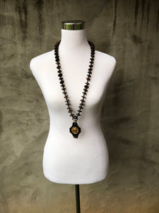 Bone Necklace with Horn Pendant
