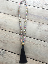 Multicolor Vinyl Tassel Necklace