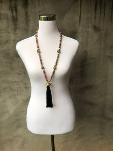 Multicolor Vinyl Tassel Necklace