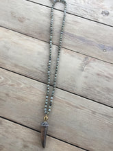 Labradorite Pavé Horn Pendant