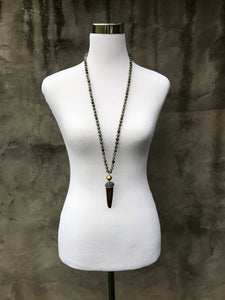 Labradorite Pavé Horn Pendant