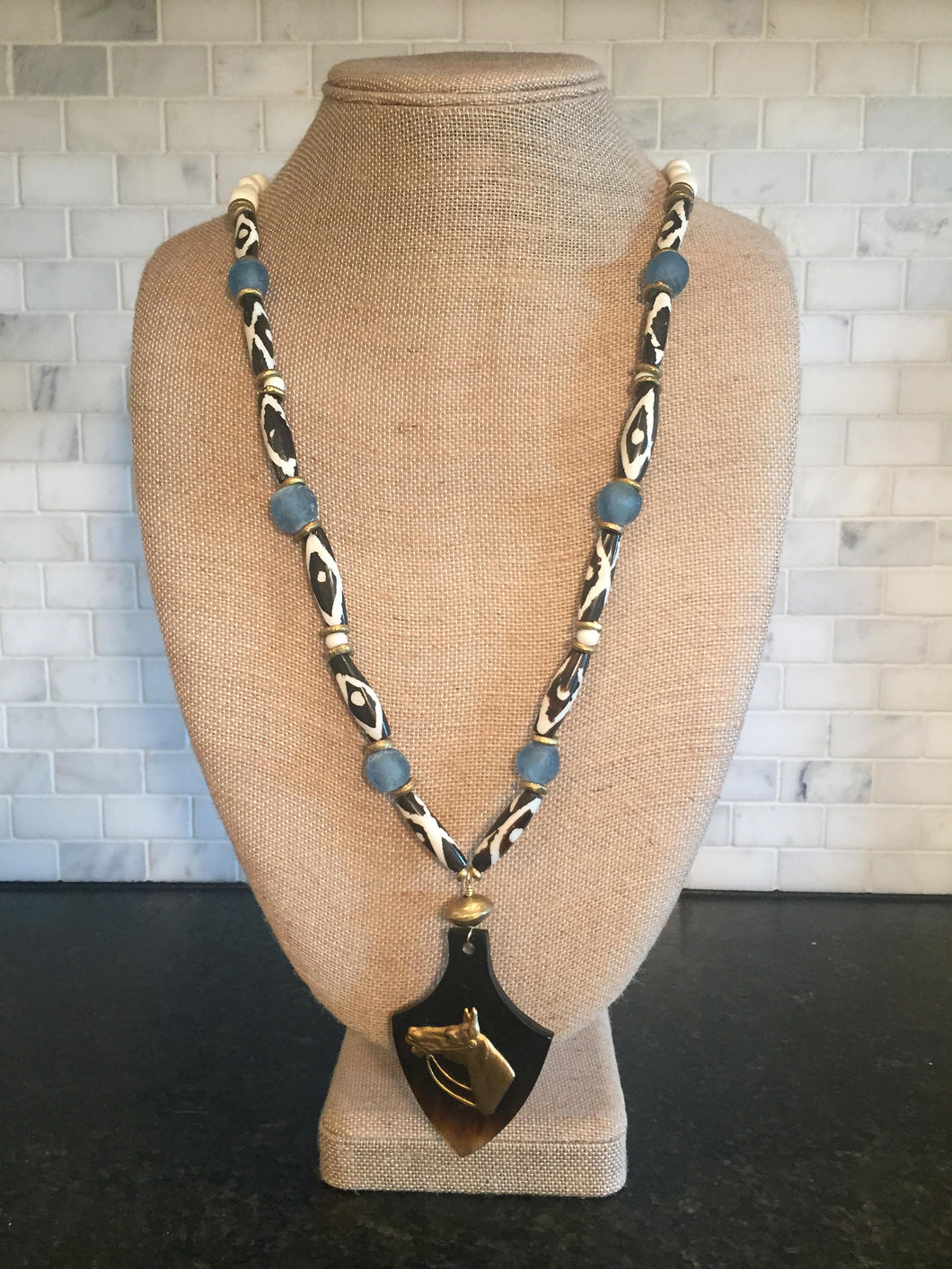 African Bone Beaded Necklace