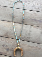 Crescent Shape Horn Pendant Necklace