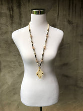 African Beaded Necklace With Bone Studded Pendant