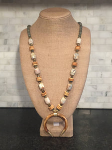 Crescent Horn Pendant Necklace