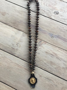 Bone Necklace with Horn Pendant
