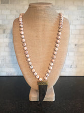 Agate Necklace with Bone Pendant