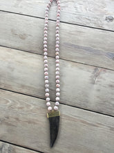 Agate Necklace with Bone Pendant