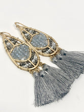 Beaded Isabel Earrings- Gray