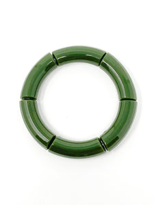 Acrylic Stretch Bracelets | Forest Green