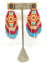 Audra Beaded Earrings- Red + Yellow