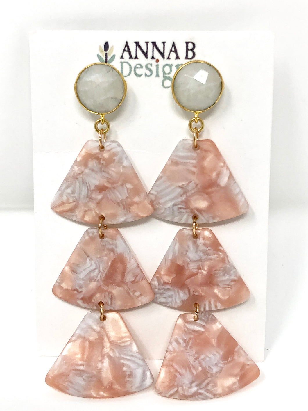 Libby Resin Earrings- Pink