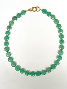 Green Chrysoprase Flower Necklace