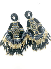 Audra Beaded Earrings- Black + Gold