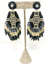 Audra Beaded Earrings- Black + Gold
