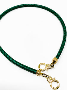Faux Leather Mask Holder | Green