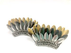Aerin Beaded Earrings-Gold + Pewter + Silver