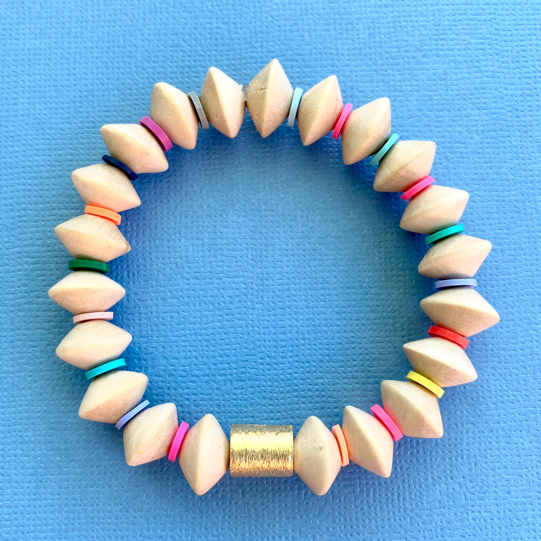 Wooden Stretch bracelet | Multicolor