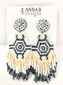 Audra Beaded Earrings- Ivory