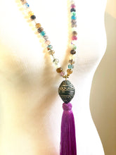 Multicolor Agate Tassel Necklace