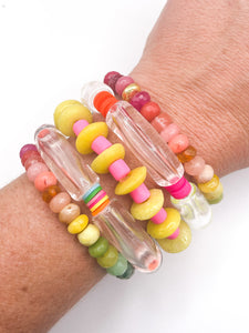 DeeDee Stretch bracelet | Citron + Hot Pink
