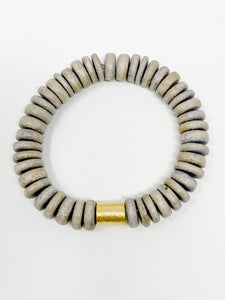 Wooden Stretch bracelet | Gray