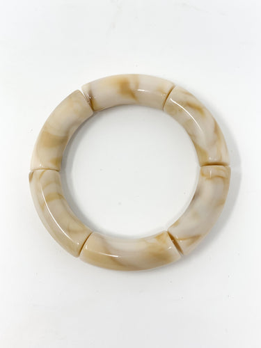 Acrylic Stretch Bracelets | Cream Swirl