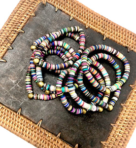 Dark Multicolor Clay bracelets