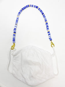 Clay Mask Necklace + Holder | Blue + White