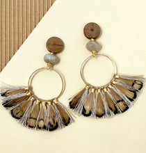 Wren Feather Earrings-Gray