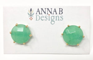 Clara Stud Earrings-Green