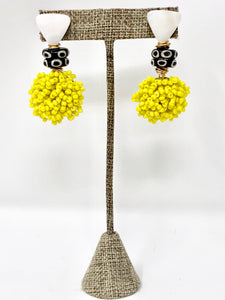 Poppy Beaded Earrings | Yellow