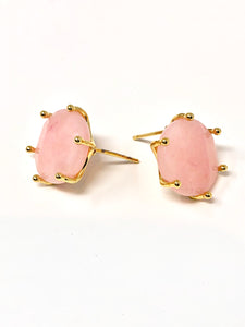 Clara Stud Earrings-Pink