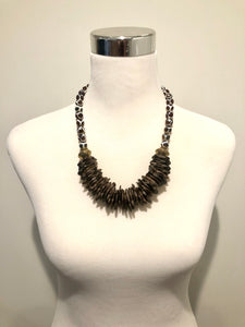 Brown and White Agate Necklace
