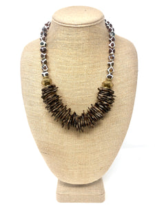 Brown and White Agate Necklace