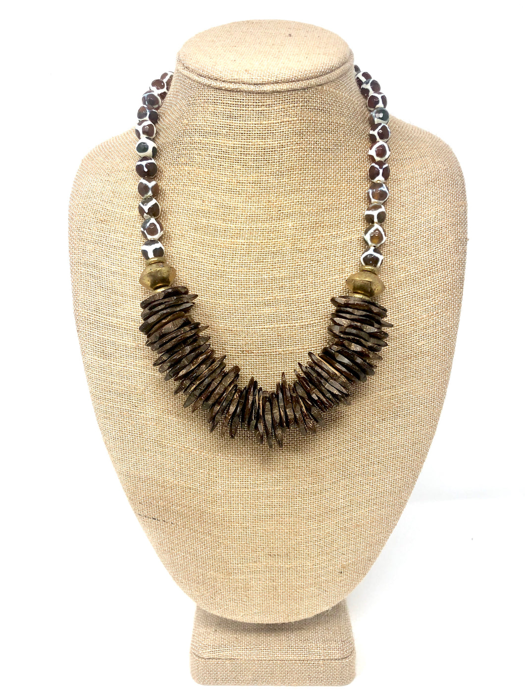 Brown and White Agate Necklace