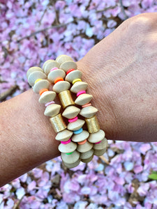 Wooden Stretch bracelet | Multicolor