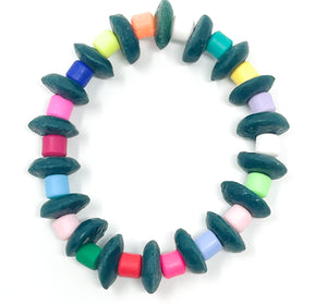 DeeDee Stretch bracelet | Forest + Multi Bright