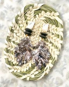 Tamara Acrylic Earrings | Pearl & Gray