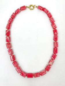 Pink Rhodochrosite knotted necklace