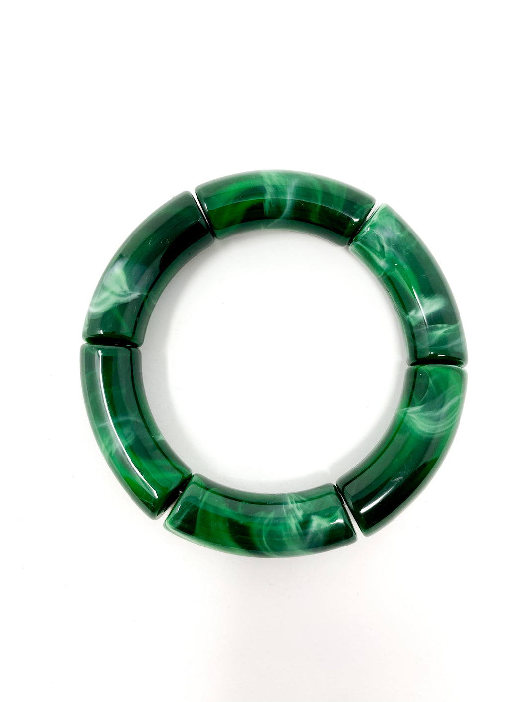 Acrylic Stretch Bracelets | Malachite