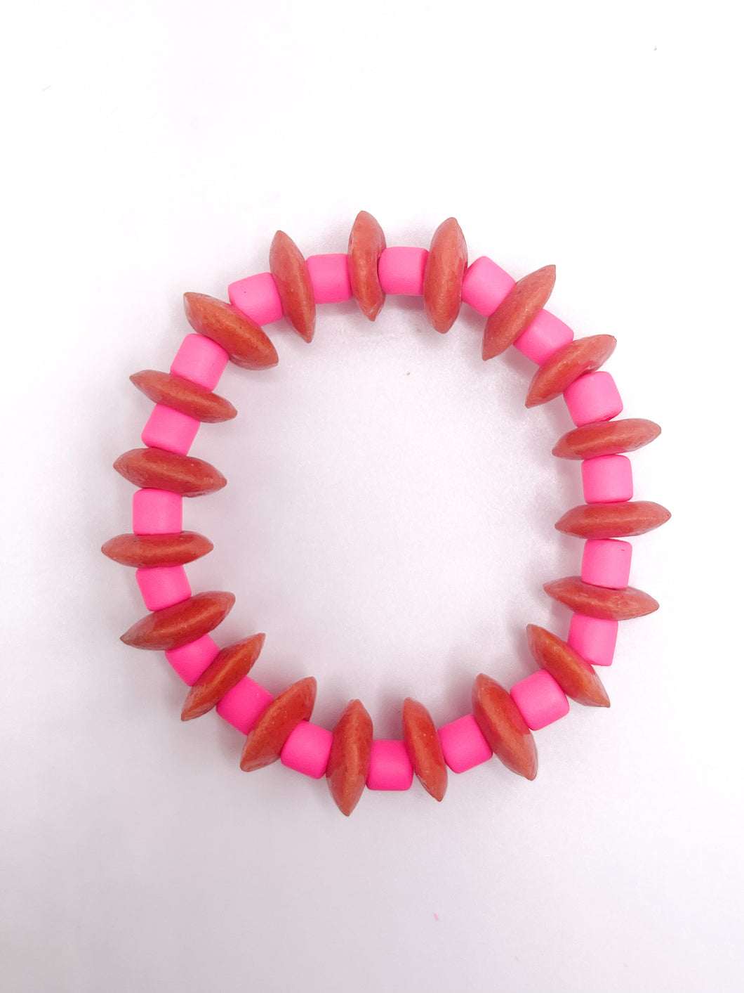 DeeDee Stretch bracelet | Orange + Hot Pink
