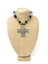 Black and White Cross Necklace