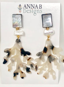 Coral Acrylic Earrings-Tortoise