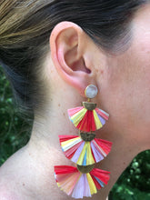 Raffia 3-tier earrings-Multi